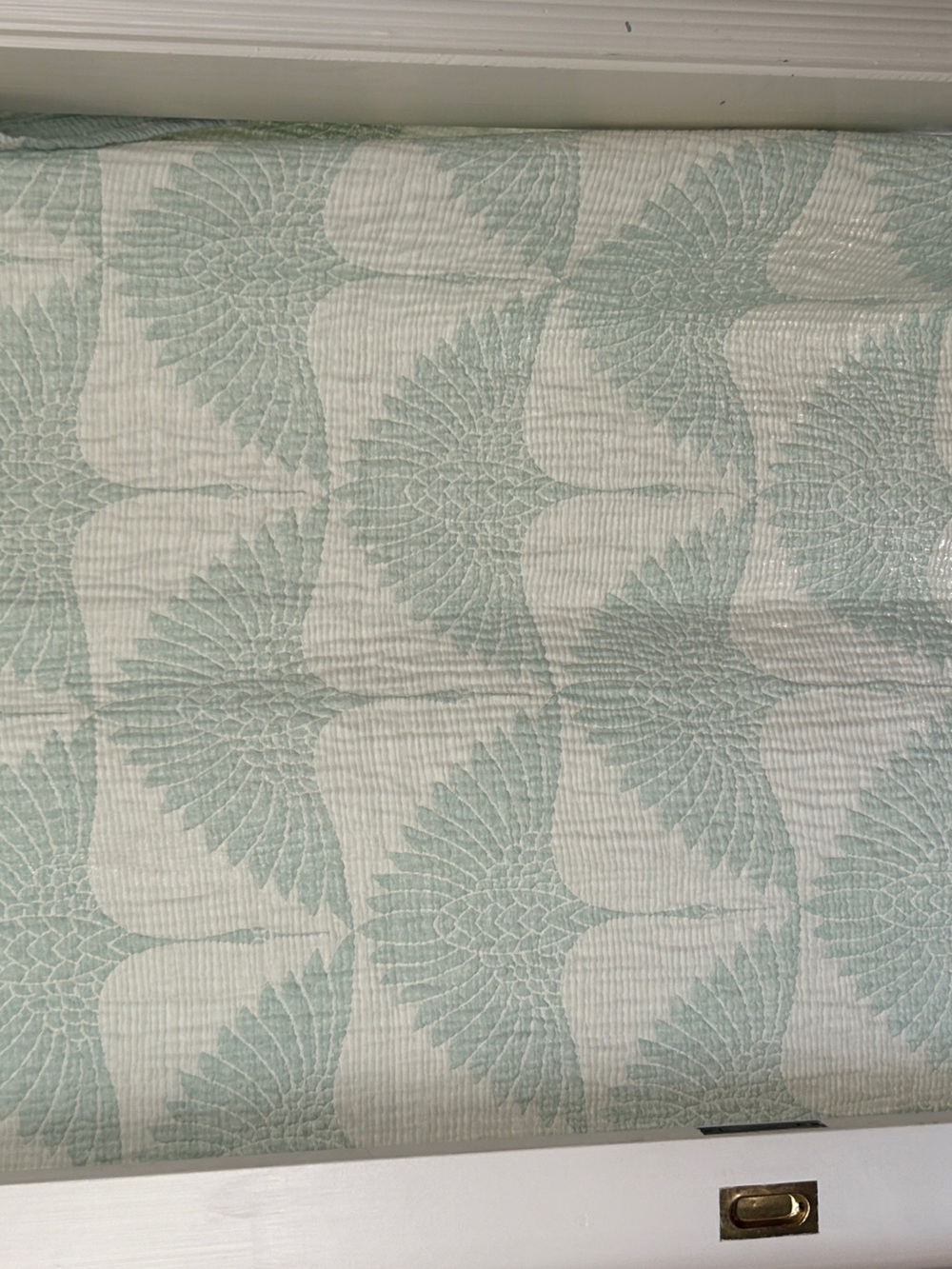 Luxury Jacquard Woven Blanket Swedish Blue Green Luxury Cotton 55 x 77 NEW! - Picture 8 of 16